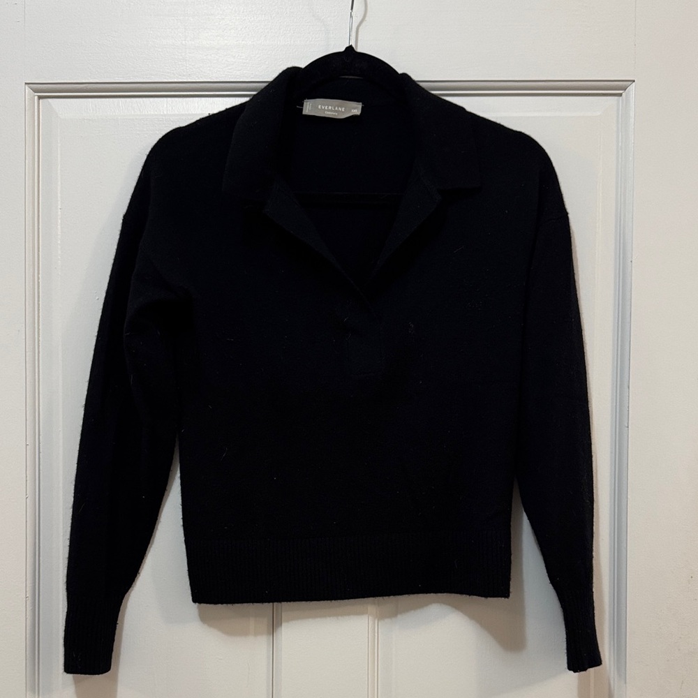 Everlane Black V-Neck Sweater